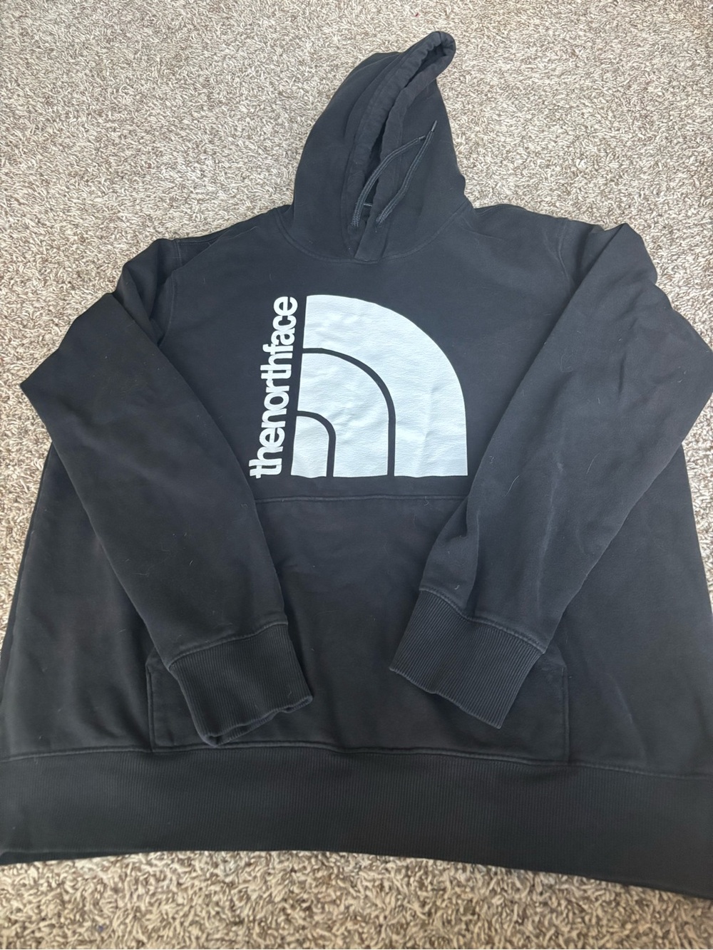 The North Face Black Pullover Hoodie with White Logo Tag